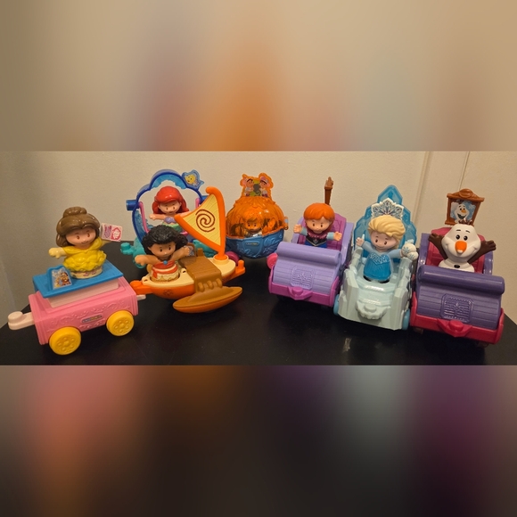 Fisher-Price Other - Disney Princess Parade Floats Little People Moana Belle Ariel Anna Elsa Olaf